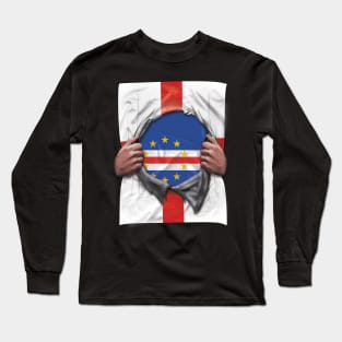 Cape Verde Flag English Flag Ripped - Gift for Cape Verdean From Cape Verde Long Sleeve T-Shirt